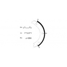 8DA 355 050-401 HELLA PAGID Комплект тормозных колодок, стояночная тормозная с