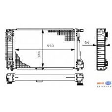 8MK 376 710-781 HELLA Радиатор, охлаждение двигателя