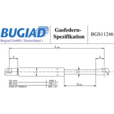 BGS11246 BUGIAD Газовая пружина, крышка багажник