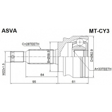 MT-CY3 ASVA Шарнирный комплект, приводной вал