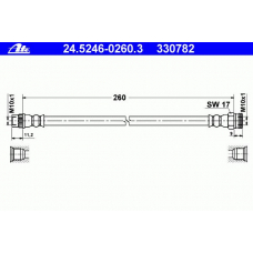 24.5246-0260.3 ATE Тормозной шланг