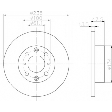 8DD 355 104-031 HELLA PAGID Тормозной диск