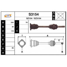 S3154 SNRA Приводной вал