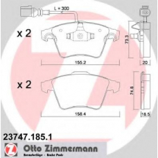 23747.185.1 ZIMMERMANN Комплект тормозных колодок, дисковый тормоз