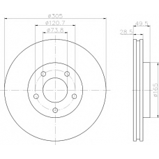 8DD 355 106-801 HELLA PAGID Тормозной диск