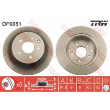 DF6051 TRW Тормозной диск