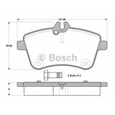 0 986 TB3 130 BOSCH Комплект тормозных колодок, дисковый тормоз