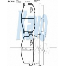 BP-8000 KAVO PARTS Комплект тормозных колодок, дисковый тормоз