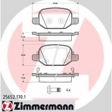 25652.170.1 ZIMMERMANN Комплект тормозных колодок, дисковый тормоз