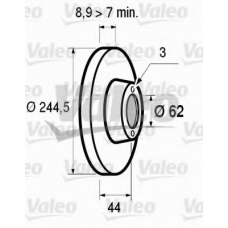 186143 VALEO Тормозной диск