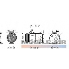 3700K021 VAN WEZEL Компрессор, кондиционер