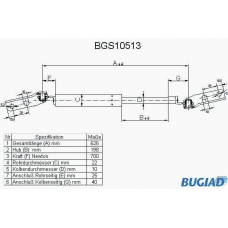 BGS10513 BUGIAD Газовая пружина, крышка багажник