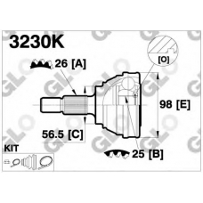 3230K GLO Шарнирный комплект, приводной вал