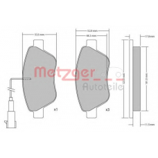1170102 METZGER Комплект тормозных колодок, дисковый тормоз