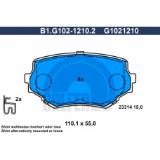 B1.G102-1210.2 GALFER Комплект тормозных колодок, дисковый тормоз