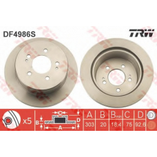 DF4986S TRW Тормозной диск