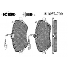 181657-700 ICER Комплект тормозных колодок, дисковый тормоз