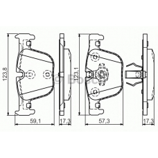 0 986 TB3 182 BOSCH Комплект тормозных колодок, дисковый тормоз