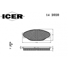 141010 ICER Комплект тормозных колодок, дисковый тормоз