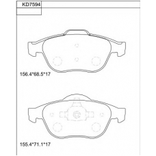 KD7594 ASIMCO Комплект тормозных колодок, дисковый тормоз