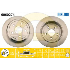 6060274 GIRLING Тормозной диск