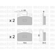 22-0015-5 METELLI Комплект тормозных колодок, дисковый тормоз