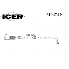610474 E ICER Сигнализатор, износ тормозных колодок