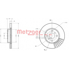 6110154 METZGER Тормозной диск