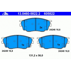 13.0460-5822.2 ATE Комплект тормозных колодок, дисковый тормоз
