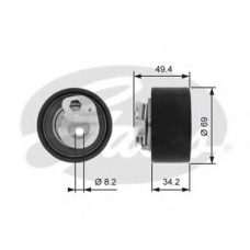 T43163 GATES Натяжной ролик, ремень грм