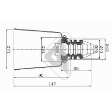 KP003 HUTCHINSON Пылезащитный комплект, амортизатор