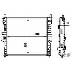 8MK 376 718-571 HELLA Радиатор, охлаждение двигателя