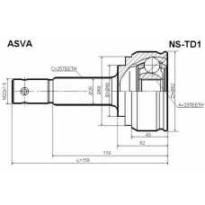 NS-TD1 ASVA Шарнирный комплект, приводной вал