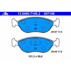 13.0460-7146.2 ATE Комплект тормозных колодок, дисковый тормоз