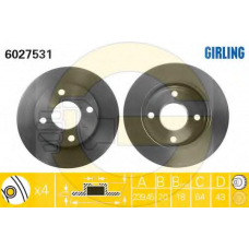 6411142 GIRLING Комплект тормозов, дисковый тормозной механизм