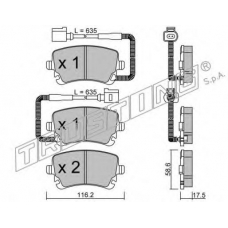 570.1 TRUSTING Комплект тормозных колодок, дисковый тормоз