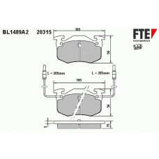 BL1489A2 FTE Комплект тормозных колодок, дисковый тормоз