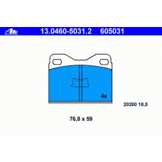 13.0460-5031.2 ATE Колодки тормозные