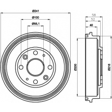 8DT 355 300-761 HELLA PAGID Тормозной барабан