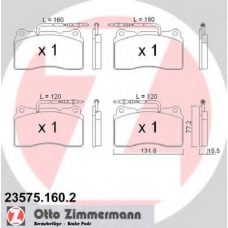 23575.160.2 ZIMMERMANN Комплект тормозных колодок, дисковый тормоз