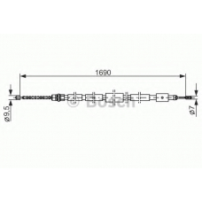 1 987 477 434 BOSCH Трос, стояночная тормозная система