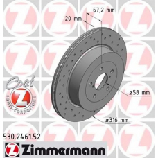 530.2461.52 ZIMMERMANN Тормозной диск