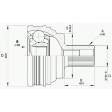 CVJ5538.10 OPEN PARTS Шарнирный комплект, приводной вал