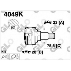 4049K GLO Шарнирный комплект, приводной вал