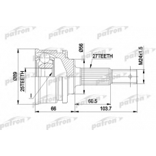PCV1323 PATRON Шарнирный комплект, приводной вал