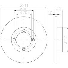 8DD 355 114-851 HELLA Тормозной диск