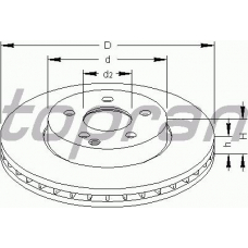 401 052 TOPRAN Тормозной диск