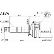 DH-10 ASVA Шарнирный комплект, приводной вал