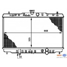 8MK 376 708-571 HELLA Радиатор, охлаждение двигателя