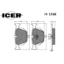 181548 ICER Комплект тормозных колодок, дисковый тормоз